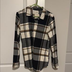 Thread & Supply Plaid Button Down Shirt - Black, White, Brown